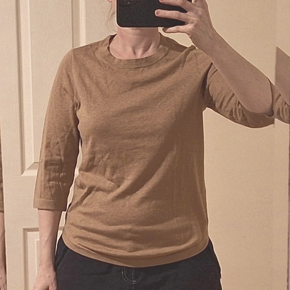 BRASS | Light Brown, Scoop Neck Sweater